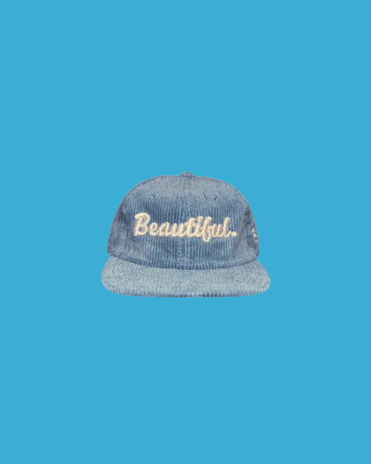 "Beautiful." Slate Blue Corduroy Cap